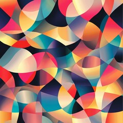 Poster - Colorful Abstract Pattern Featuring Swirls and Curves in Vibrant Shades of Red, Blue, and Yellow Creating a Visually Captivating Design Ideal for Artistic Projects