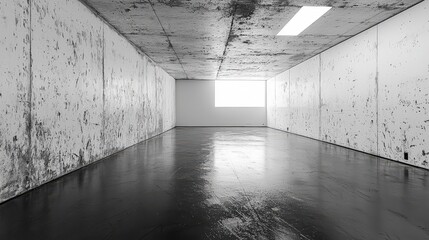 Aufkleber - Abstract minimalist space industrial setting photography contemporary art wide angle blank canvas concept