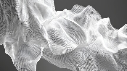 Poster - Ethereal fabriclike surface quivering with invisible energy studio abstract art minimalist aesthetic close-up perspective