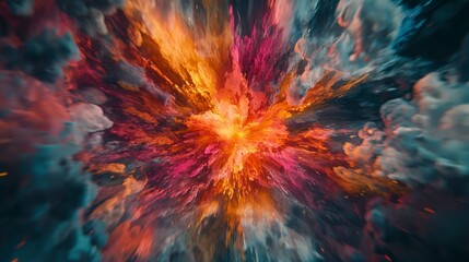 Poster - A cosmic explosion of color and light digital art abstract environment vivid viewpoint creative concept