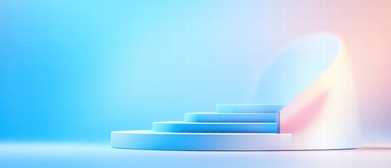 Wall Mural - Stylized three-dimensional shapes with a soft gradient background, perfect for modern design projects.