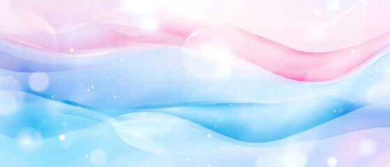 Wall Mural - Abstract wavy pastel background with soft bokeh lights, ideal for creative designs and digital projects.