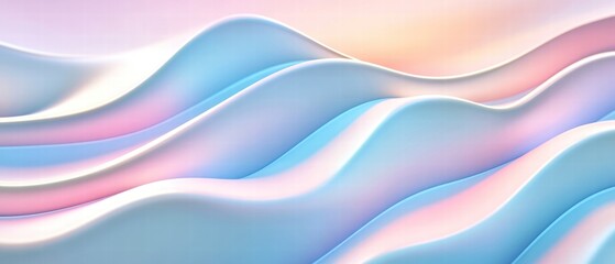 Wall Mural - Soft pastel waves blend in serene hues creating a soothing abstract background.