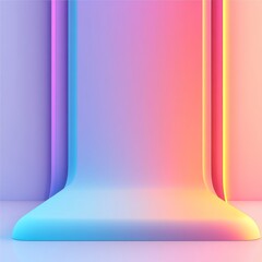 Poster - Colorful Gradient Backdrop With Smooth Curves and Soft Lighting Illuminating a Spacious Room for Artistic Projects or Presentations During Daylight Hours