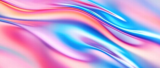 Wall Mural - Abstract colorful wave pattern in soft pink and blue tones, perfect for backgrounds or design elements.