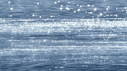 Abstract frozen lake background with icy blue and silver tones, scattered light glimmers and soft bokeh dots