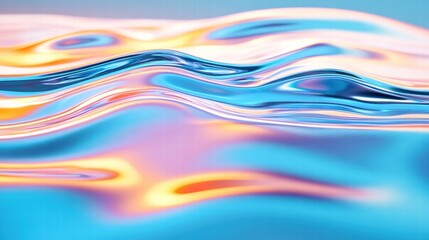 Wall Mural - Colorful water waves with light reflections, creating a vibrant abstract pattern.