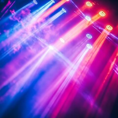 Poster - Colorful Light Beams Create Vibrant Atmosphere During a Live Music Event in an Indoor Venue Filled With Excitement and Energy on a Weekend Night