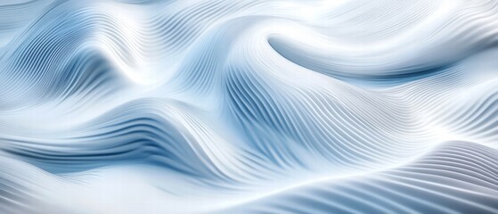 Wall Mural - Abstract wavy patterns in soft blue tones create a serene and calming atmosphere, ideal for backgrounds or design projects.