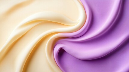 Poster - Soft Fabric Waves in Yellow and Purple Hues for Elegant Textiles