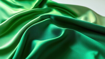 Poster - Elegant Green Satin Fabric with Soft Texture and Rich Color