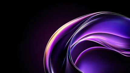 Poster - Ethereal Waves of Purple Light on a Dark Background