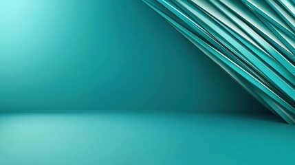 Aufkleber - Abstract Teal Background with Angled Stripes and Smooth Surface