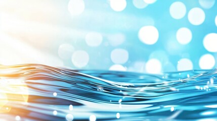 Aufkleber - Serene Water Surface with Ripple Effects and Bokeh Light Background