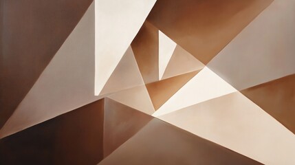 Aufkleber - Abstract Geometric Composition in Warm Tones with Light and Shadow Play
