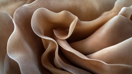 Poster - Close-Up View of Soft Beige Petals Creating Curves and Textures in Natural Light