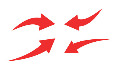 Poster - Curved direction arrow set. arrows png and vector illustration on transparent background.