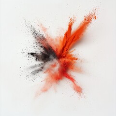 Poster - Color Explosion Created With Red, Black, and White Pigments on a Plain Background Illustrating Dynamic Motion and Artistic Expression