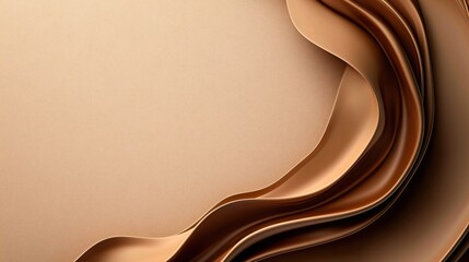 Poster - Elegant beige and gold abstract wavy background with soft curves