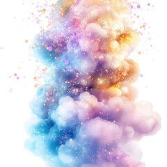 Wall Mural - a cloud of vibrant pastel and glittering stars, evoking fantasy, creativity, and dreamlike imaginati