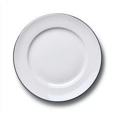Wall Mural - a photostock of polished white dinner plates stacked symmetrically, isolated on a clean white backgr