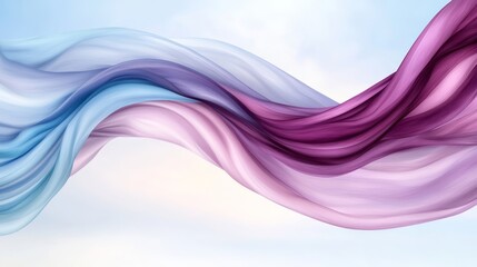 Wall Mural - A blue and pink wave on a blue sky background