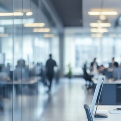 Poster - Modern Office Space With Employees Working During the Daytime in a Collaborative Environment Filled With Natural Light and Contemporary Design Elements