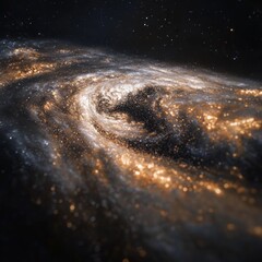 Poster - galaxies swirling in the night sky with brilliant stars and luminous dust creating a breathtaking co