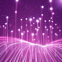 Poster - colorful light trails create a vibrant abstract design featuring luminous orbs against a purple back