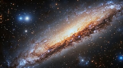 Poster - vivid spiral galaxy filled with stars and cosmic dust captured in deep space showing intricate detai