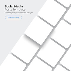 Fototapete - Blank Template For Showing Social Media Post Designs. Vector Illustration