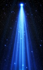Poster - Radiant Blue Light Beam Piercing Through a Starry Night Sky Creating a Stunning Visual Spectacle for Stargazers or Astronomers