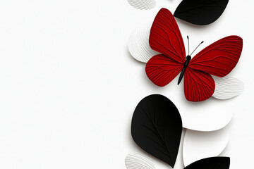 Poster - minimal photostock of a abstract red corner element design vector