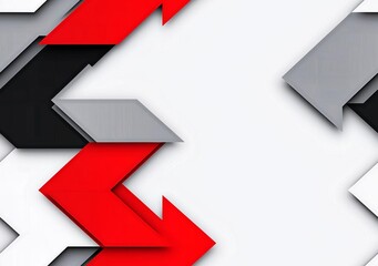 Poster - minimal photostock of a abstract red gray arrow white blank space design modern futuristic backgroun