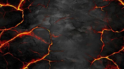Poster - minimal photostock of a abstract dark black and red marbled background with cracks and vivid lines ,