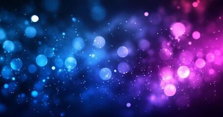 Aufkleber - Colorful Abstract Background With Vibrant Blue and Purple Bokeh Patterns Illuminated in a Dark Setting Creating an Enchanting Atmosphere Suitable for Celebrations