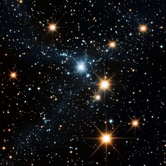 Poster - vibrant image of distant star clusters and glowing celestial objects captured in a clear night sky f