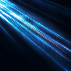 Fototapete - Vibrant Blue Light Rays Create an Abstract and Dynamic Visual Effect in a Dark Background, Emphasizing Movement and Energy