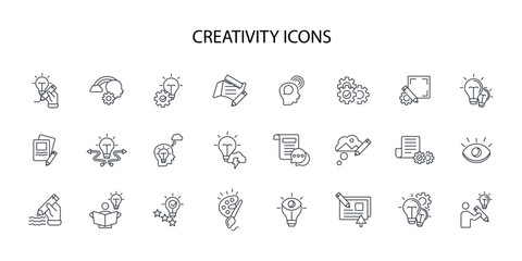 Fototapete - Creativity icon set.vector.Editable stroke.linear style sign for use web design,logo.Symbol illustration.