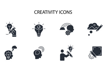 Fototapete - Creativity icon set.vector.Editable stroke.linear style sign for use web design,logo.Symbol illustration.