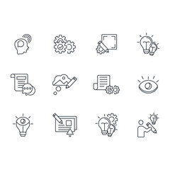 Fototapete - Creativity icon set.vector.Editable stroke.linear style sign for use web design,logo.Symbol illustration.
