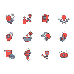 Fototapete - Creativity icon set.vector.Editable stroke.linear style sign for use web design,logo.Symbol illustration.