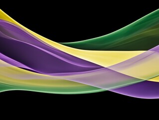 Poster - Colorful Flowing Waves of Purple, Green, and Yellow Create an Abstract Design Perfect for Artistic Backgrounds and Creative Projects