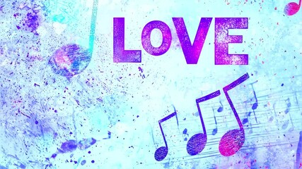 Poster - Love word Fast-changing graffiti-style graphics with a dynamic and romantic theme