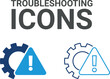 © Designstor09 - Troubleshooting icons. Containing customer satisfaction, assistance, experience, feedback, operator and technical support icons. Solid icon collection.