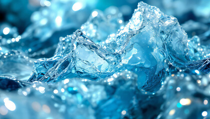 Wall Mural - Crystal Clear Ice Formation with Sharp Details
