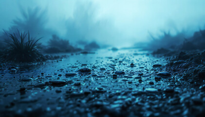 Wall Mural - Misty Frozen Landscape with Ice Crystals
