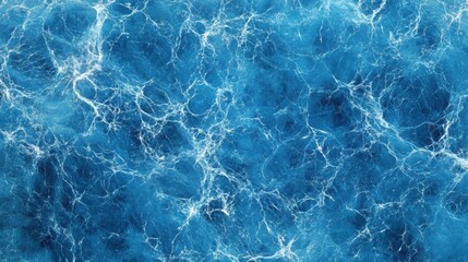 Poster - Chaotic communication network pattern with glowing dots on neon blue background