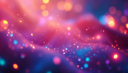 Wall Mural - Colorful abstract background with sharp bokeh lights and glitter.