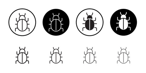 Bug icon Vector set outline
